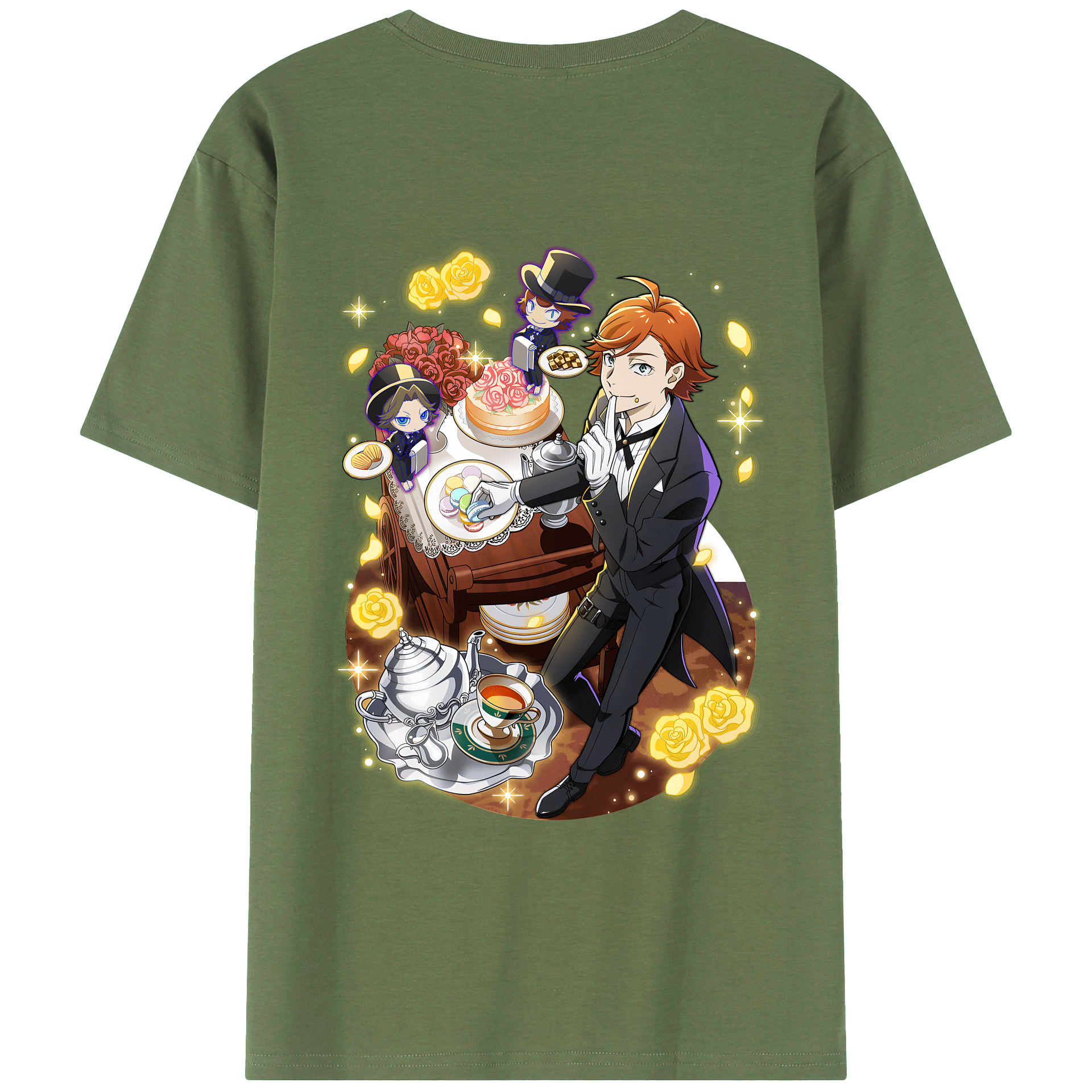（画像用） 文豪ストレイドッグス Bungo Stray Dogs 綿100％ メンズ半袖Tシャツ（バックプリント） 通気性